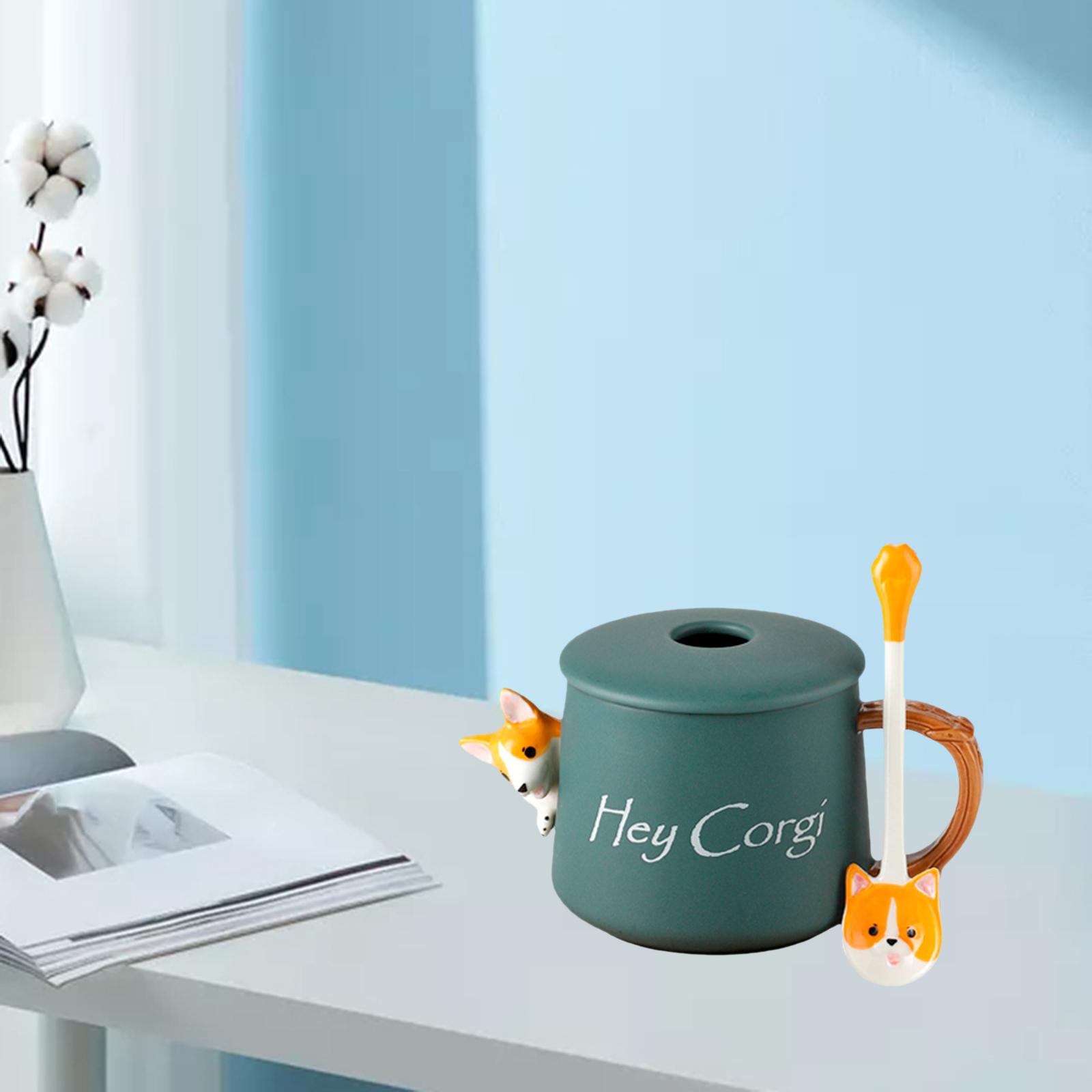 3D Corgi Ceramic Mug Novelty Juice Drink Cup for Girl Friends