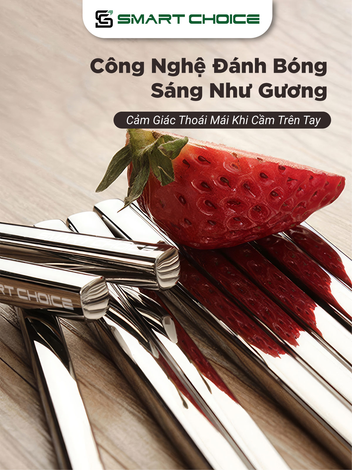 Đũa Inox Lẻ SMARTCHOICE, Lẻ 1 Đôi Đũa Inox Cao Cấp SCG-PK084