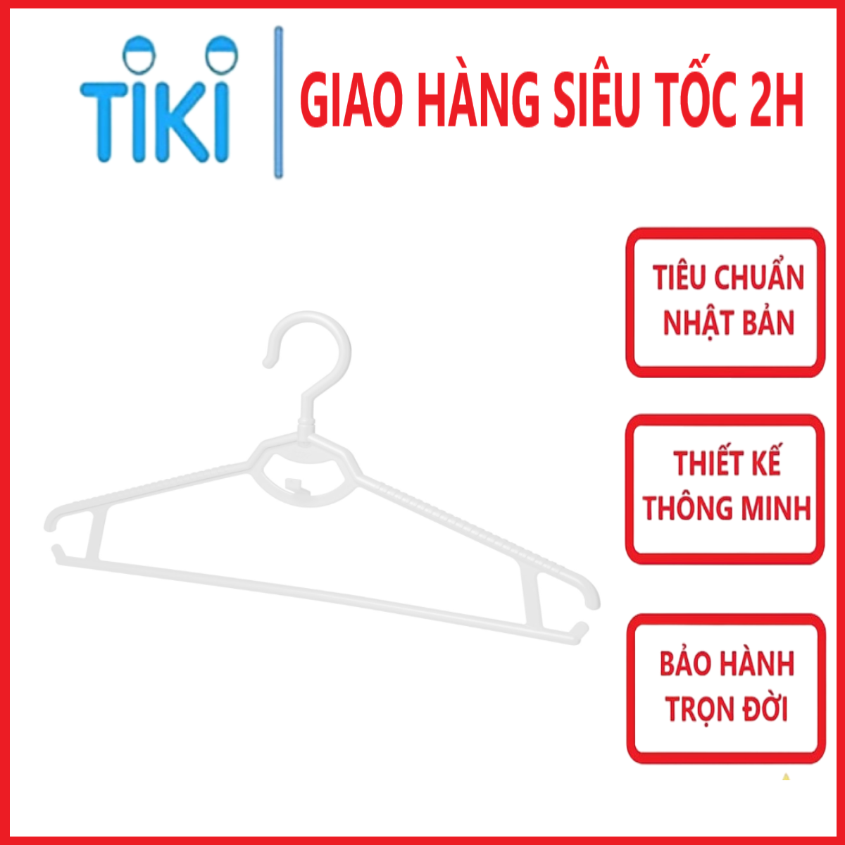 Set 5 chiếc móc áo xoay vuông Hara 175 hàng cao cấp - giao màu ngẫu nhiên