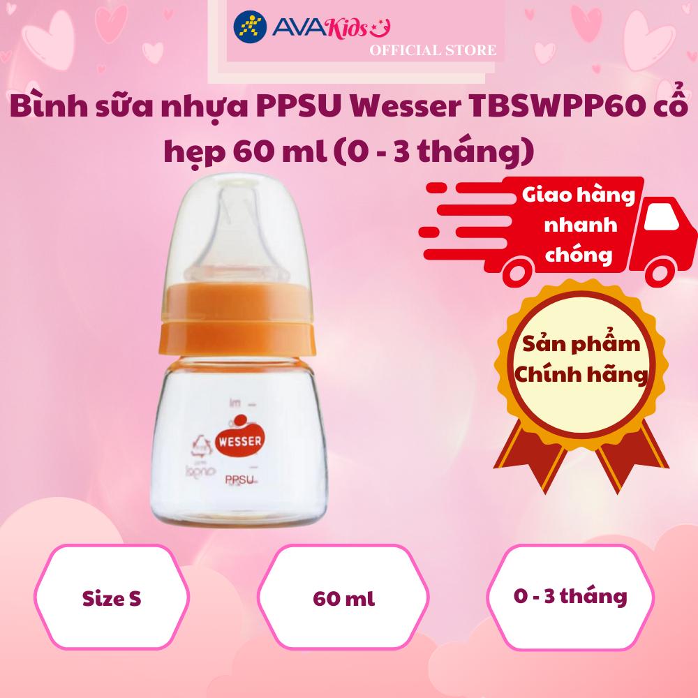 Bình sữa WESSER nhựa PPSU 60ml