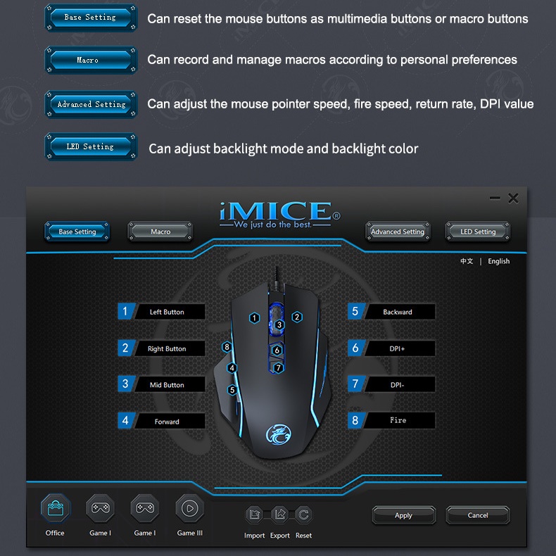 Chuột Led RGB gaming X4 7200dpi công thái học chống mỏi cổ tay Cho máy tính laptop hàng nhập khẩu