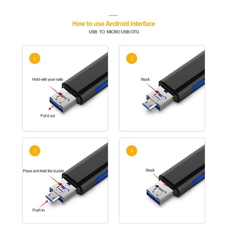 Đầu Đọc Thẻ Nhớ SD USB 2.0 5 Trong 1 Type c/Micro/TF/OTG/USB 2.0 Cho Laptop/Android/IOS