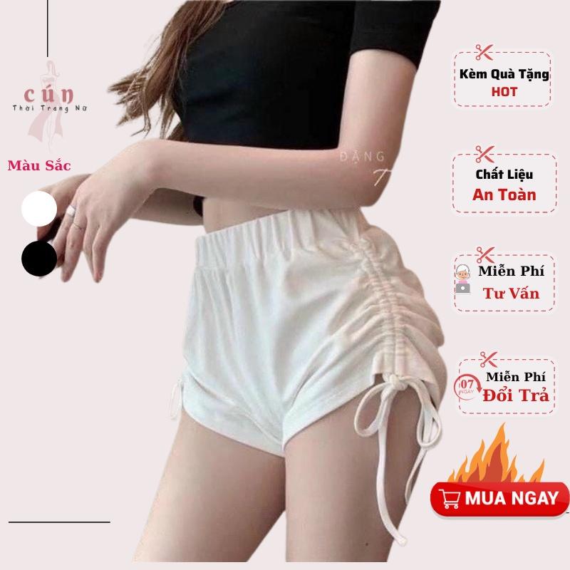 Quần tập gym thể dục, mặt nhà, đi bơi, Quần đùi rút dây nâng mông tập gym cho nữ
