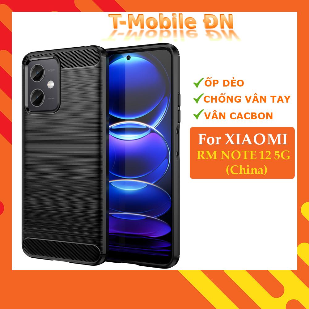 Ốp lưng Xiaomi Redmi Note 12 4G 5G silicone mềm Carbone phay xước chống sốc chống vân tay