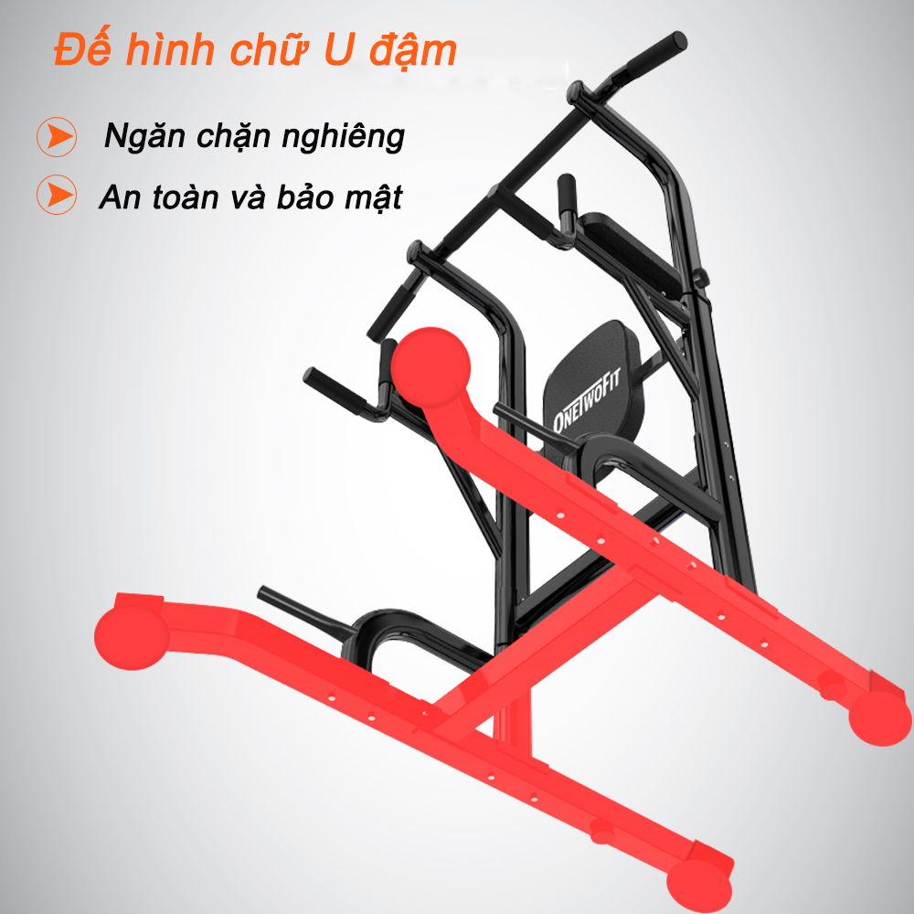 OneTwoFit Bộ xà đơn xà kép Fitness Pull up Bar Push Up-Weight OT084 có thể điều chỉnh chiều cao