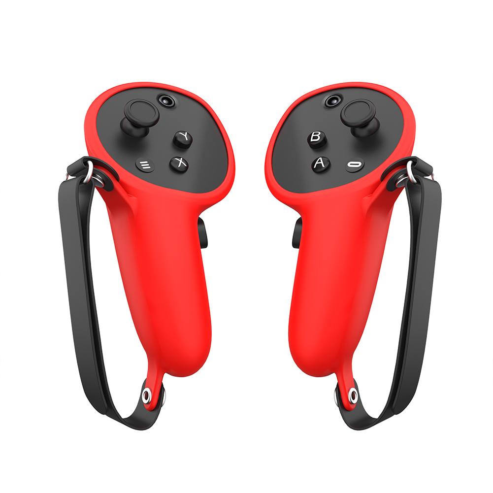 Vỏ bộ điều khiển silicone VR Tất cả các tay cầm bao gồm vỏ bọc chống va chạm có thể điều chỉnh dây đeo cho Meta Quest Pro VR Màu sắc: màu đỏ
