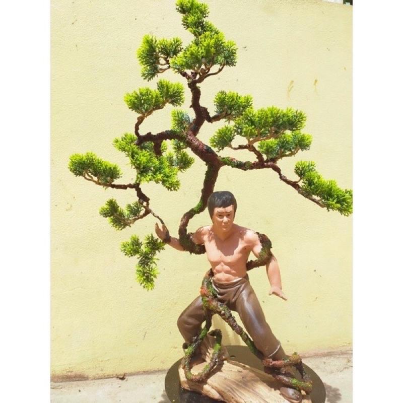 Ảnh thật - Cành tùng giả, cành thông làm cây trang trí,cụm lá tùng la hán làm cây bonsai, decor tiểu cảnh 2 mẫu