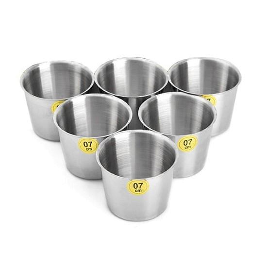 Bộ 6 ly Inox TRƠN cao cấp làm đá, bánh flan, bánh nướng