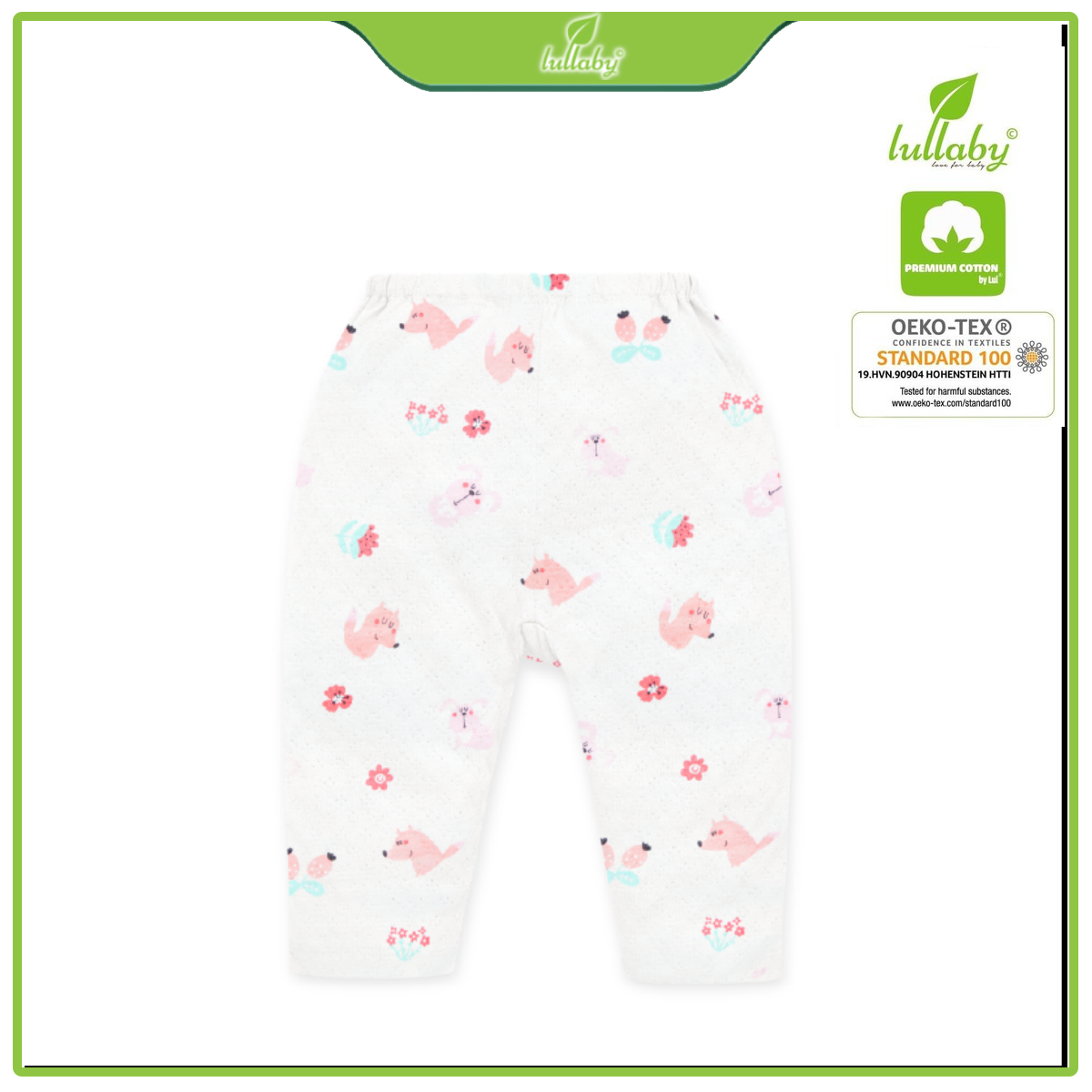 Quần dài đáy đũng Lullaby cho bé gái NH610P Trắng