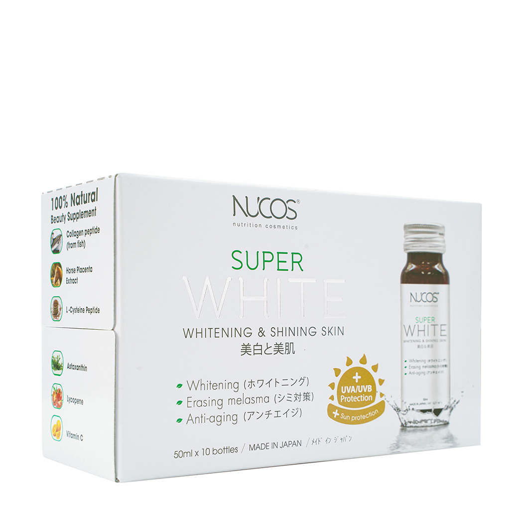 Nước uống Nucos hỗ trợ bổ sung collagen giúp dưỡng trắng và làm sáng da Super White