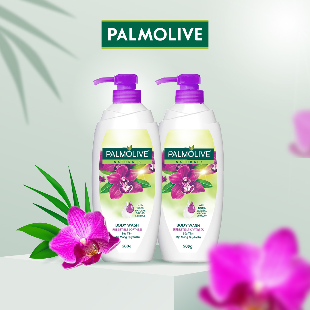 Bộ 2 Sữa tắm Palmolive mịn màng quyến rũ 100% chiết xuất từ phong lan 500g