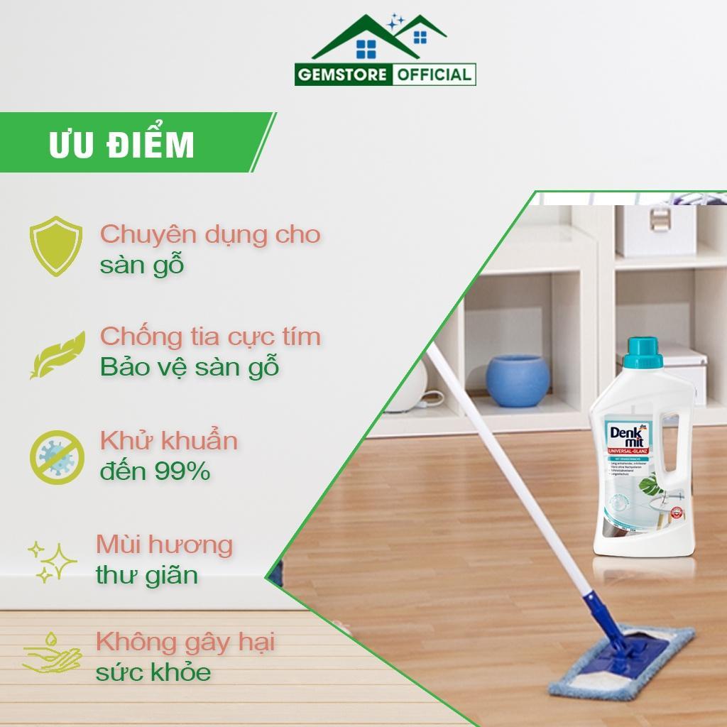 Nước Lau Sàn Đa Năng Denkmit, Dung Dịch Vệ Sinh Sàn Gỗ, Sàn Gạch, Dung Tích 1L, Loại Bỏ 99% Vi Khuẩn, Nhập Đức