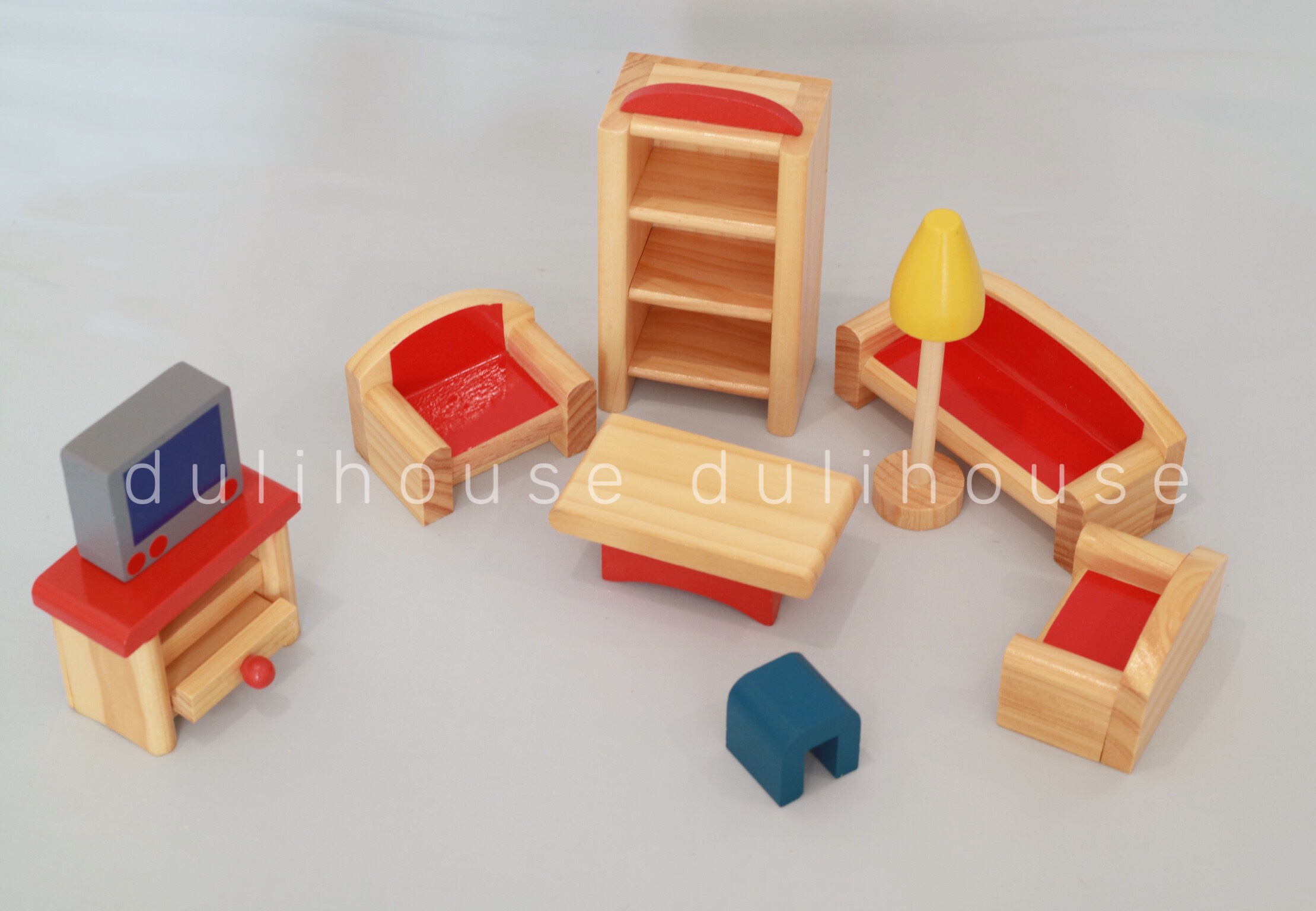 Bộ dụng cụ đồ chơi Gỗ - Phòng Khách - Rèn luyện khả năng sắp xếp và nhận biết đồ dùng cơ bản - Sản xuất tại Việt Nam