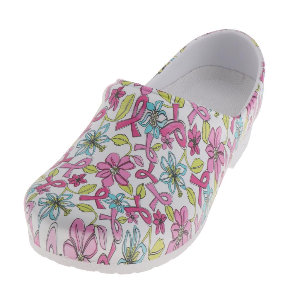 WOMENS PRINT NURSING SHOES WORK SHOES SOFT  BEACH CLOGS SHOES 41
