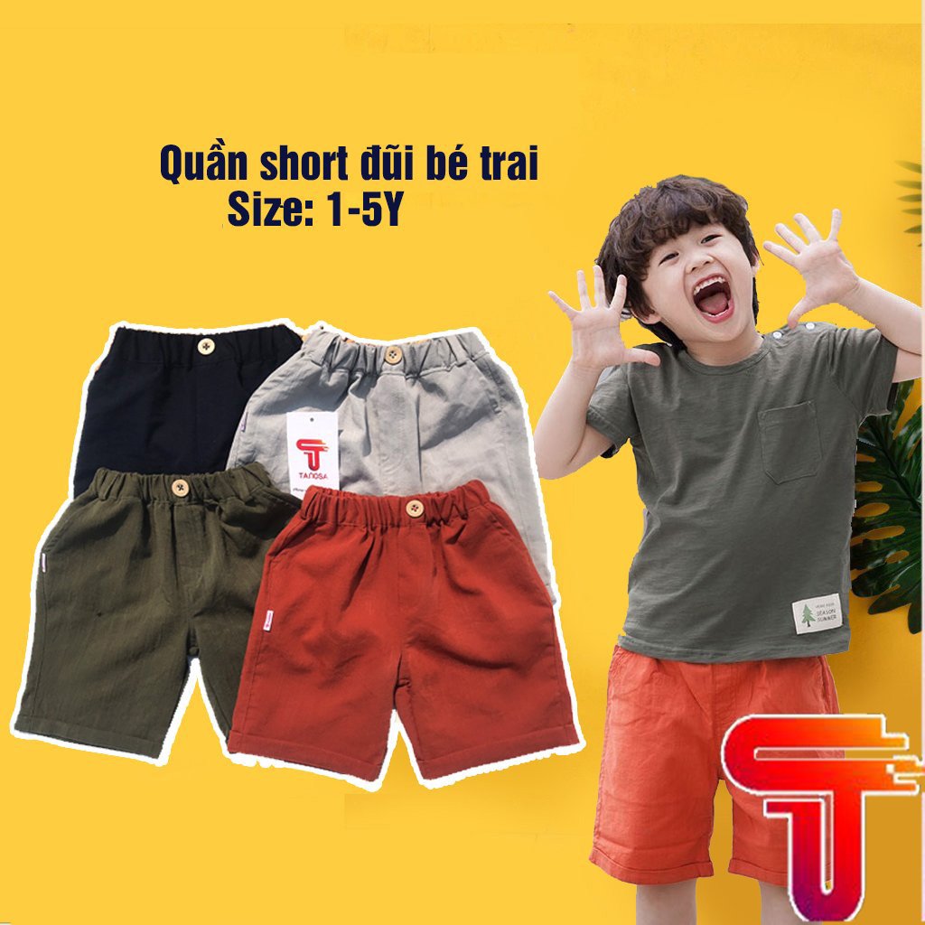 Quần short đũi cho bé trai Tanosa Kids size 1-5 tuổi Phong cách Hàn QuốC; Quần short đũi cho bé trai siêu mềm mịn - 2021- 10-25kg