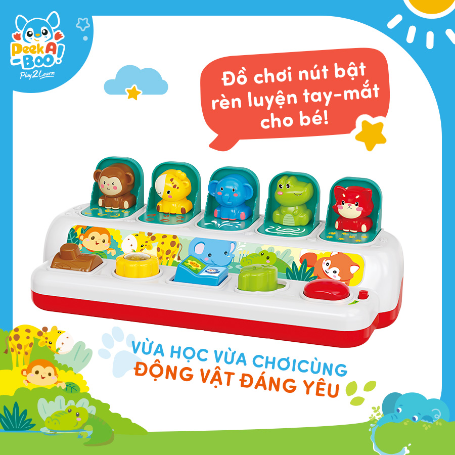 Đồ Chơi Nút Bật Rèn Luyện Tay-Mắt Cho Bé PEEK A BOO PAB048