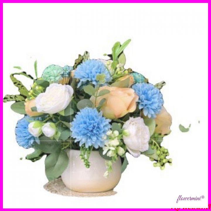 Hoa giả decor, bình hoa bồ công anh mix trang trí phòng khách, nhà hàng, văn phòng đẹp Flowermini LH-06