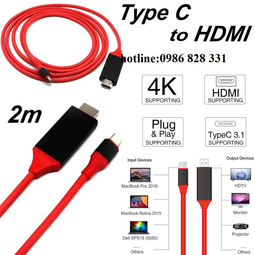 USB type C to HDMI hỗ trợ cho galaxy s8 và smart phone