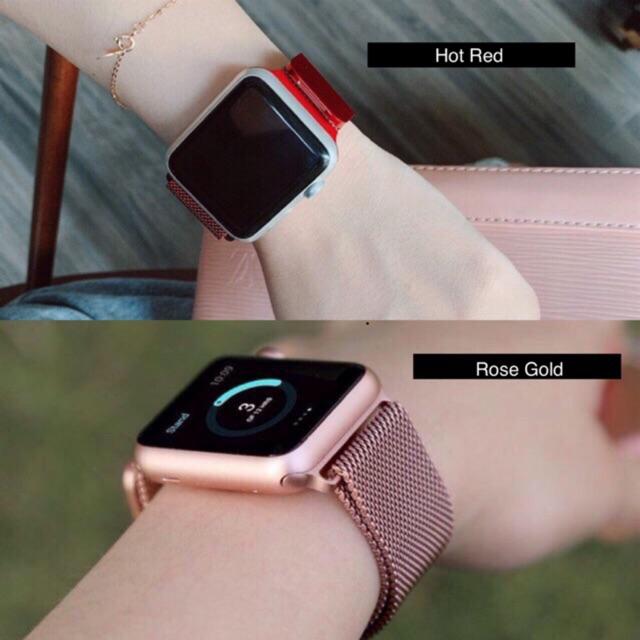 Dây đồng hồ thép dành cho Apple Watch hồng 38/40mm , 42/44mm