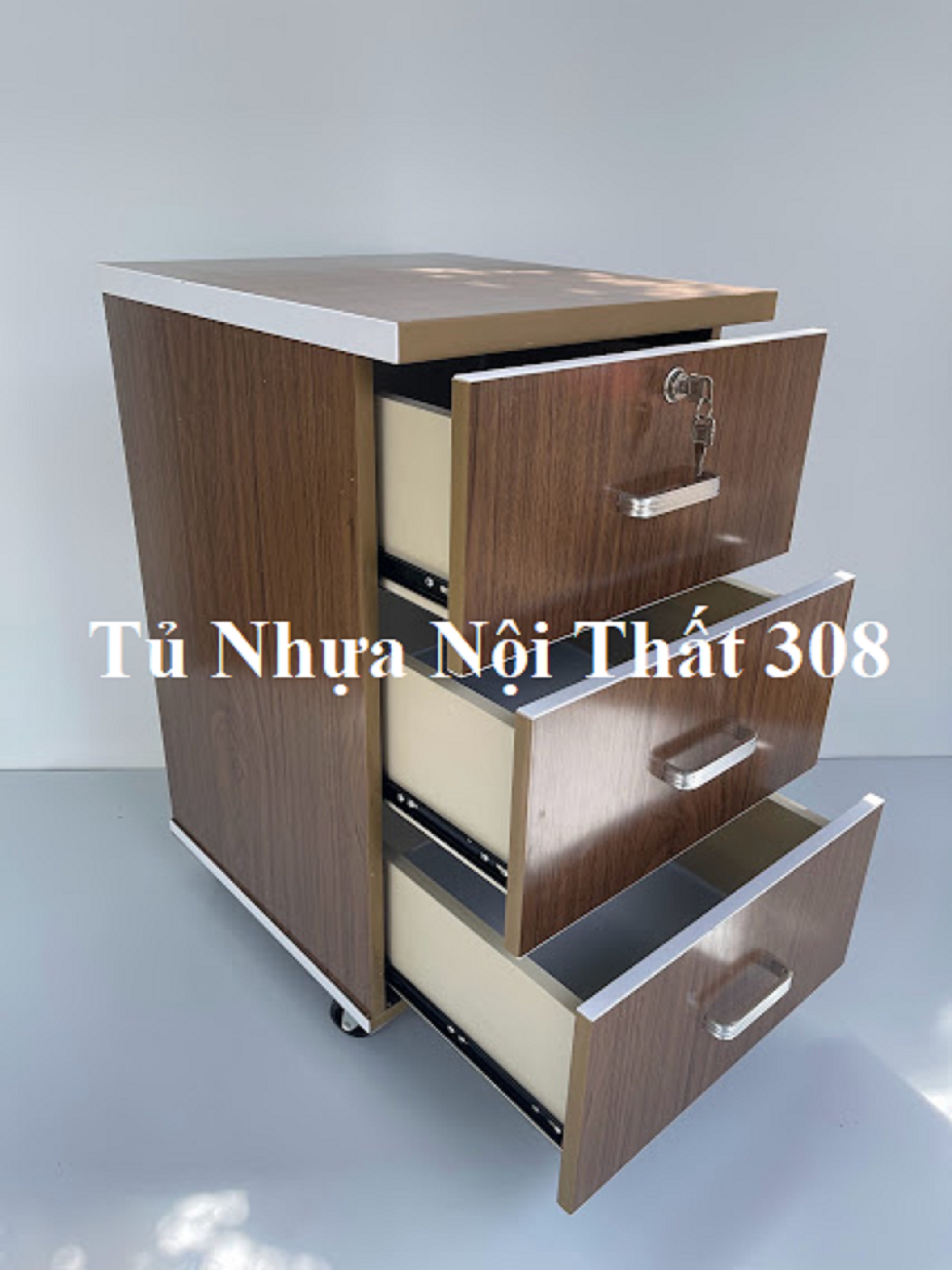 Tủ, Kệ Đầu Giường Nhựa Đài Loan Cao 70cm Ngang 42cm Sâu 42cm Màu Óc Chó K151
