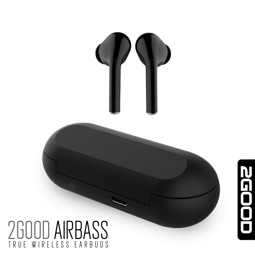 Tai Nghe Bluetooth 2GOOD Airbass 2019 (Cảm ứng thông minh, Pin trâu, EXTRA BASS , Kháng Nước Tiêu Chuẩn IPX5 , Tự động kết nối ) - Hàng Chính Hãng