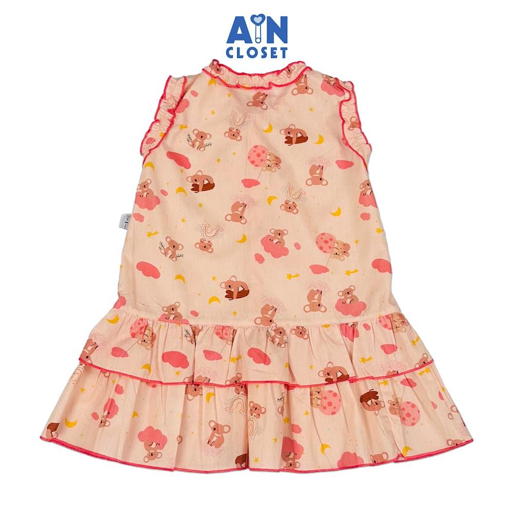 Đầm bé gái họa tiết Gấu Koala Hồng cotton - AICDBGEI1V6L - AIN Closet