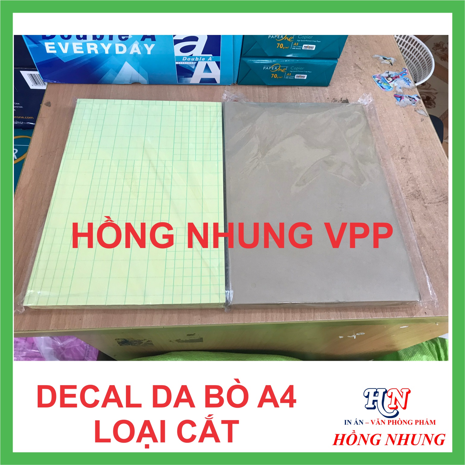 [HỒNG NHUNG] Xấp 100 Tờ Decal A4 Da Bò (Loại cắt) - Giúp Bạn In Tem Nhãn, Ghi Chú, Hay Bìa Nhãn Bưu Phẩm