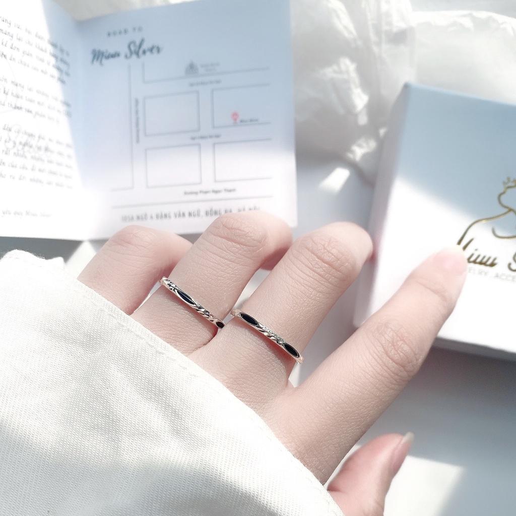 Nhẫn bạc nữ 925 Miuu Silver lông voi nhân tạo cầu tài, cầu may hút tài lộc