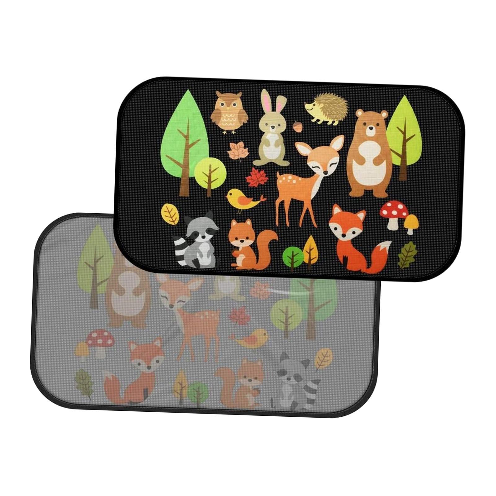 2 Pieces Car Window Sun Shades Fit Car Side and Rear Windows Privacy Curtain