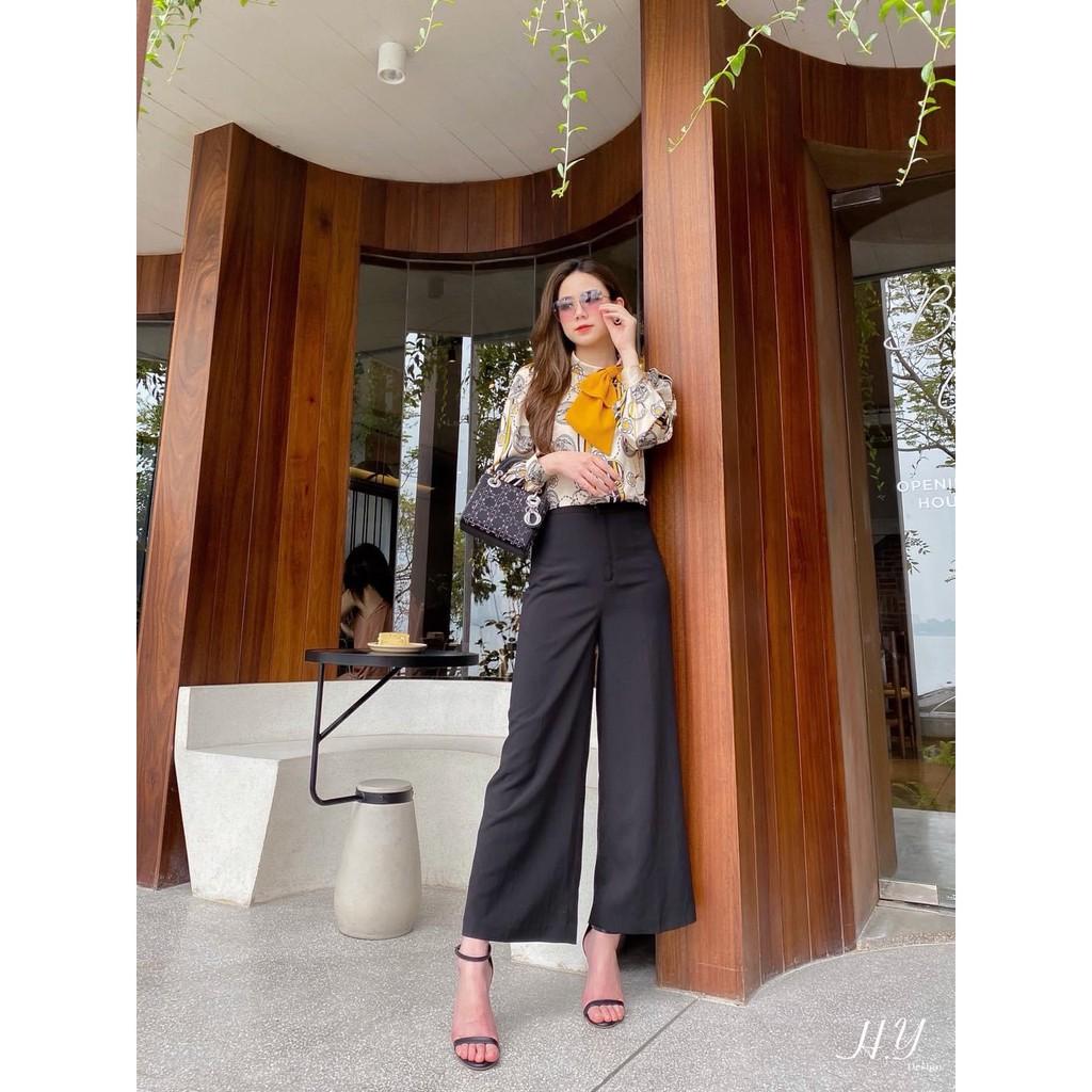 ÁO SƠ MI LỤA NƠ VÀNG DÀI TAY CHO NỮ