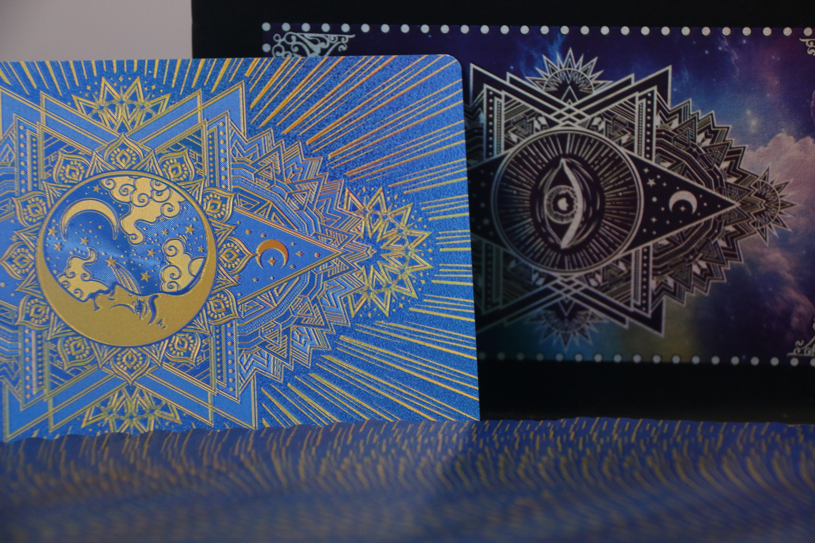 Bài tarot god foild xanh dương mạ kim
