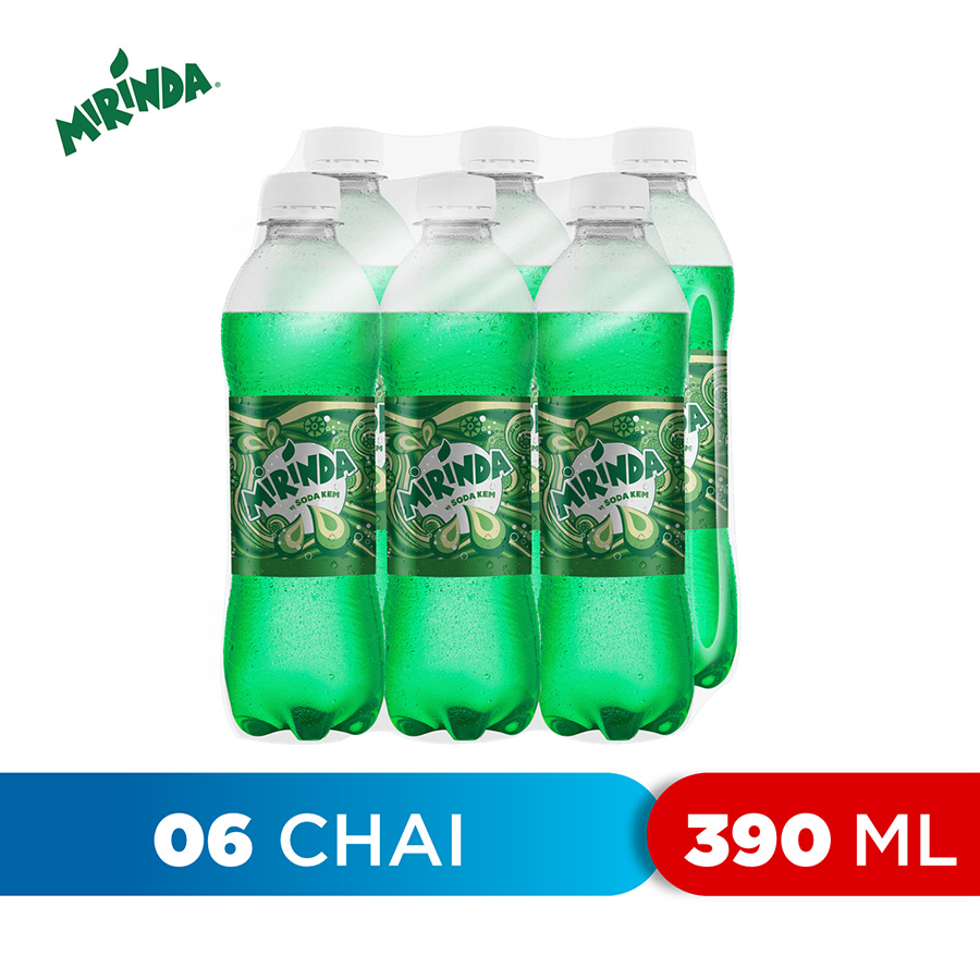 Lốc 6 Chai Nước Giải Khát có Gaz Mirinda Soda Kem (390ml/chai)