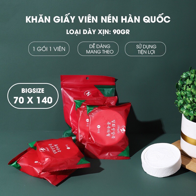 Khăn Tắm Viên Nén Du Lịch Túi Đỏ Dùng Một Lần, Khăn Tắm Cotton Tiện Lợi, Đa Năng Thấm Nước Tốt GD650-KDo-140