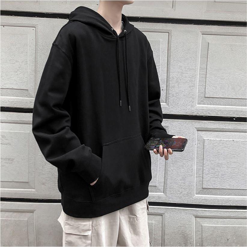 Áo Hoodie Nam Nữ Unisex , Áo nỉ Sweater có Mũ 2 lớp cao cấp chui đầu Form Rộng Chất Liệu Nỉ Bông Trơn Nhiều Màu