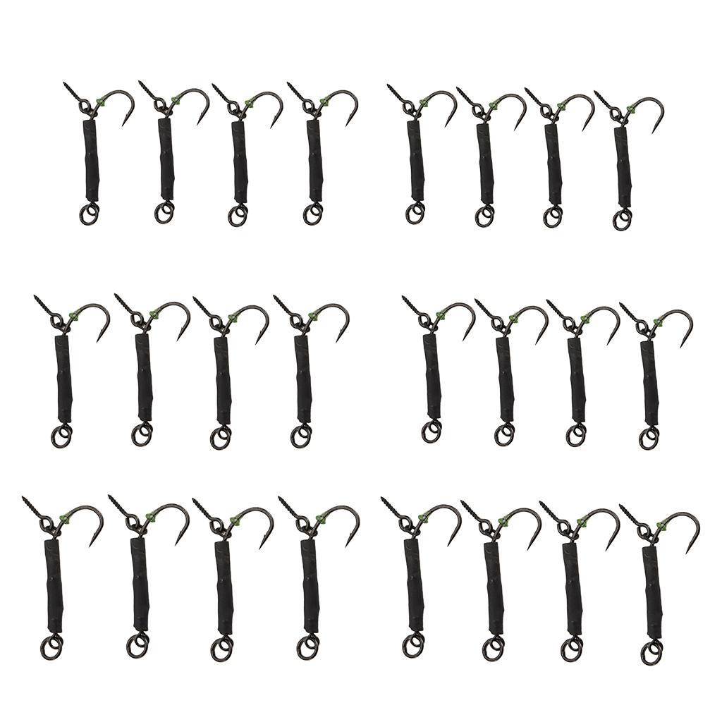 4pcs Fishing Ronnie Rigs Carp Fishing Rigs Assist Hooks 04 barbed 04