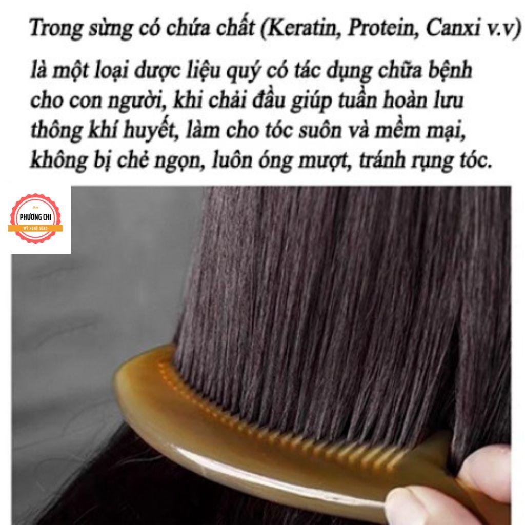 Lược sừng trâu khía trúc đen dài 20cm, lược chải tóc gỡ rối | Mỹ Nghệ Phương Chi