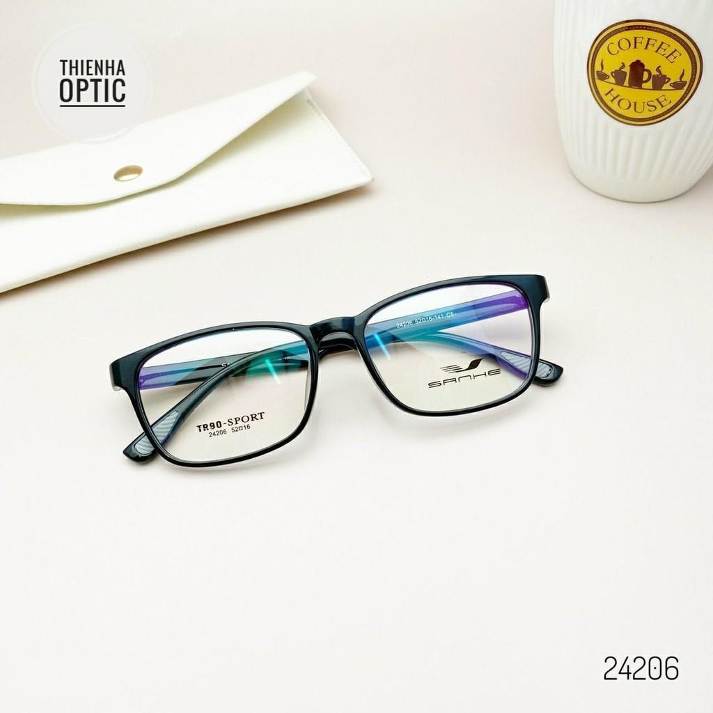 Gọng kính vuông nam nữ nhựa Thiên Hà Optical chất liệu nhựa siêu dẻo nhẹ bền bỉ nhiều màu Shanhe 24206