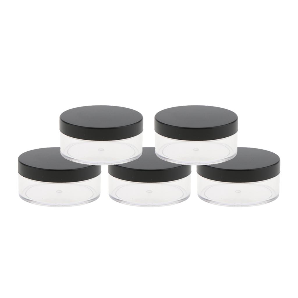 5PCS Empty Loose Powder Blusher Case Storage Sifter Container 50g Portable