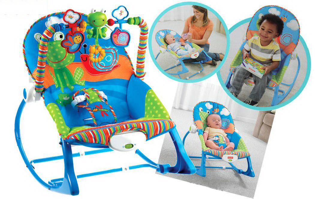 Ghế rung đa năng Fisher Price màu xanh