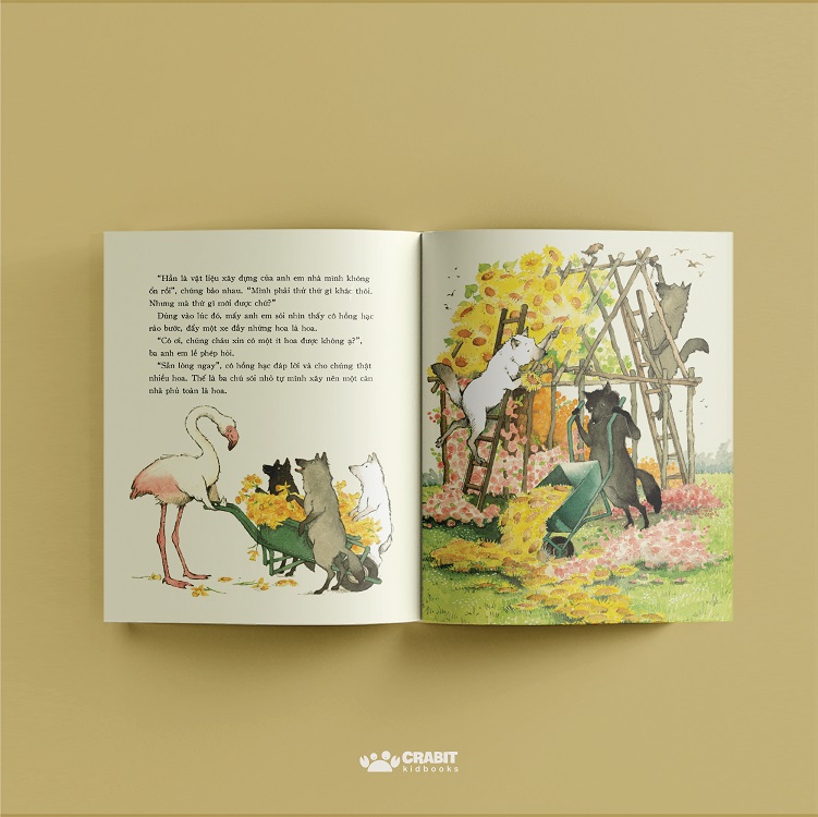 Sách truyện thiếu nhi - Ba chú sói con và gã heo mập xấu xa - Crabit Kidbooks - dành cho trẻ 5+