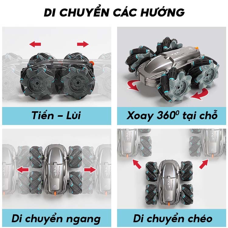 Xe Ô TÔ điều khiển từ xa Stunt Car 360 độ
