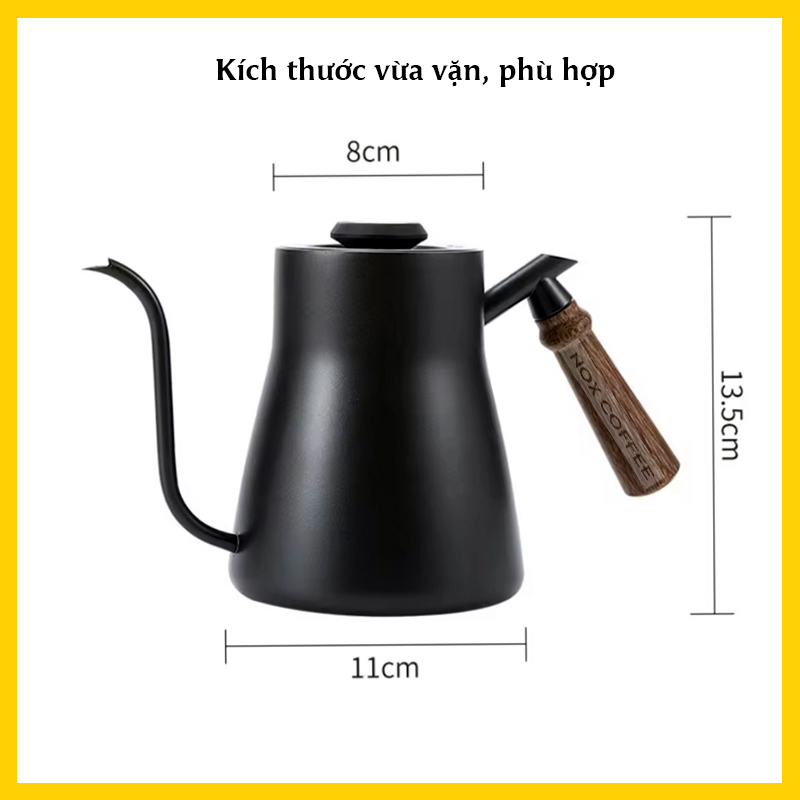 Ấm cổ ngỗng dung tích 850ml | Kèm nhiệt kế đo nhiệt độ nước