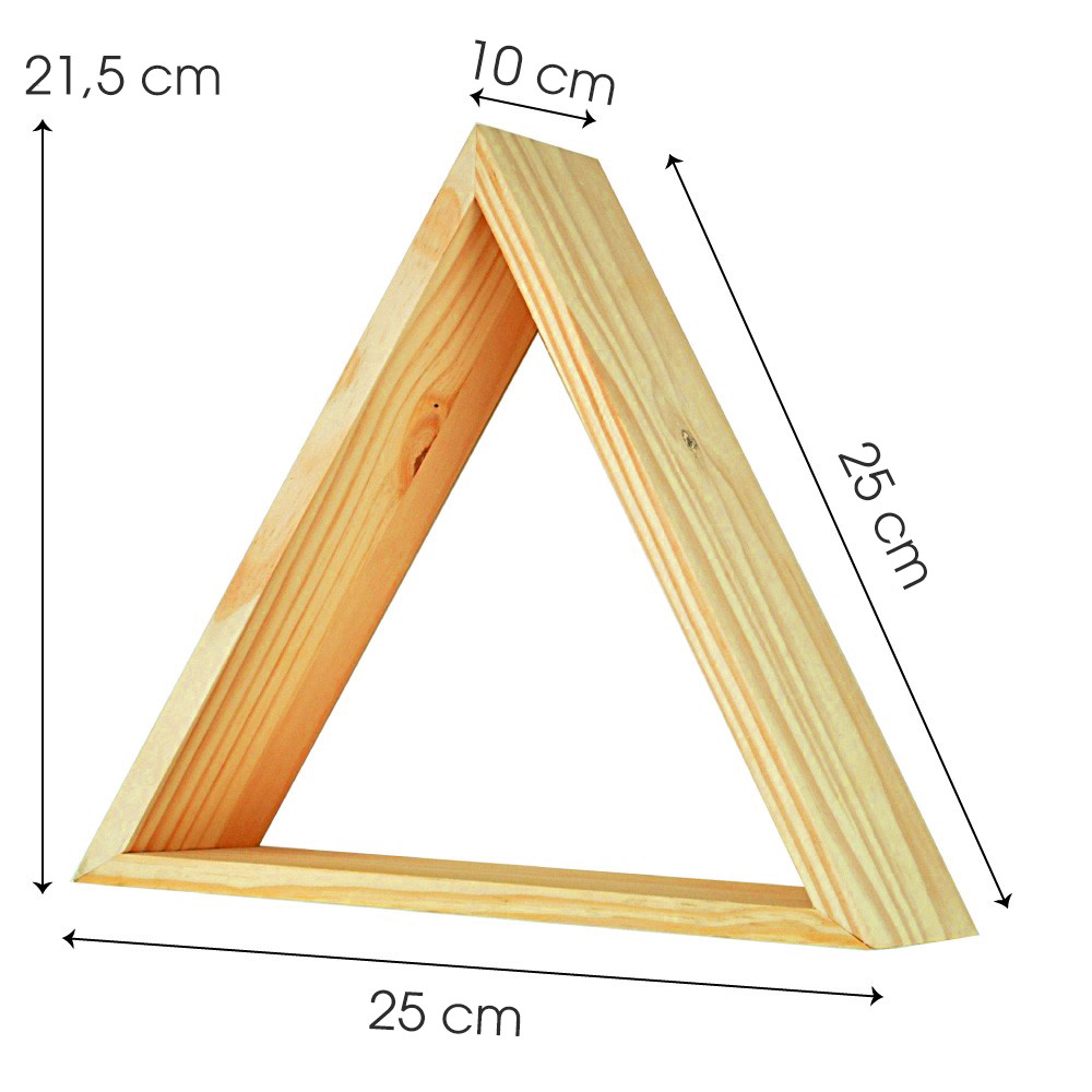 Combo 2 Kệ Treo Tường Hình Tam Giác Lớn Nhỏ Trang Trí Gỗ thông Tự Nhiên (Kệ không bao gồm các sản phẩm khác)