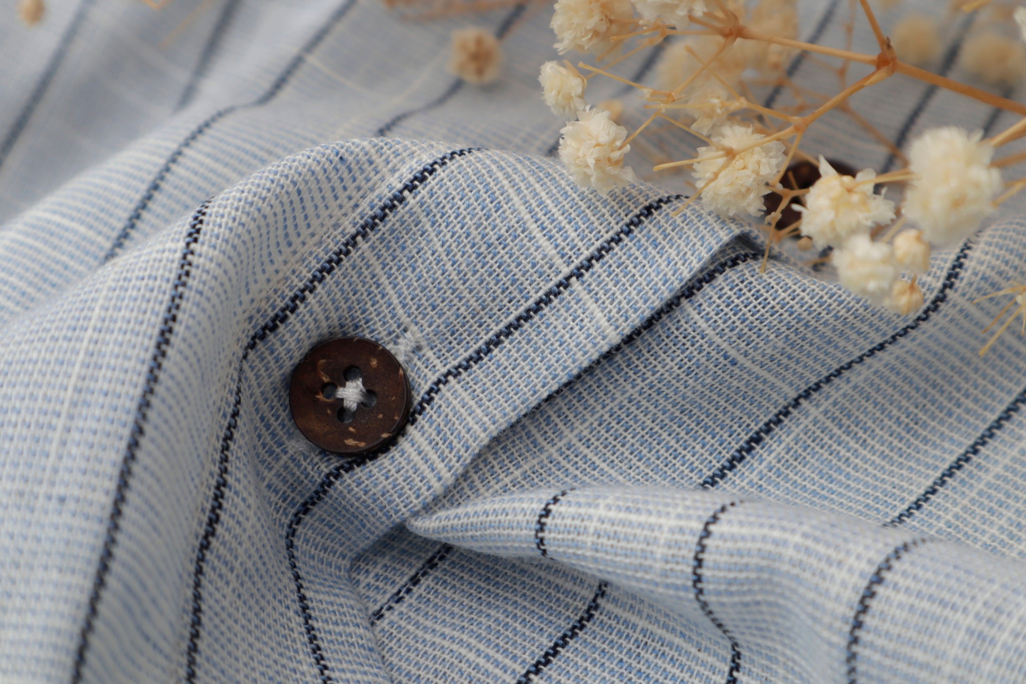 Áo Linen tưng KACHISA 2 kiểu dệt sọc