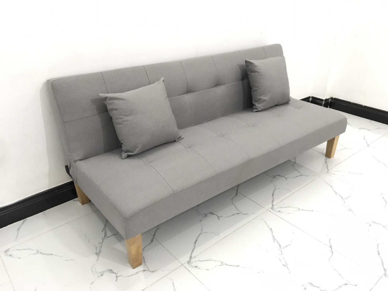 Ghế sofa giường nằm xám trắng nhiều kích cỡ