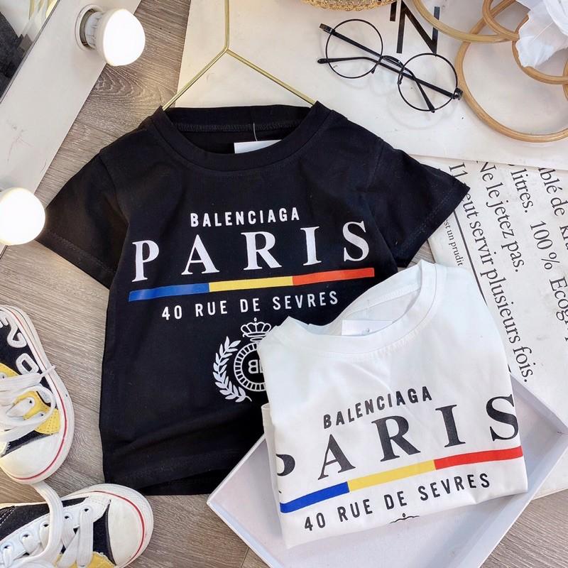 Áo Phông Cọc Tay Chất Liệu Cotton Bé Trai & Gái In Chữ PARIS - ZIN KID SHOP