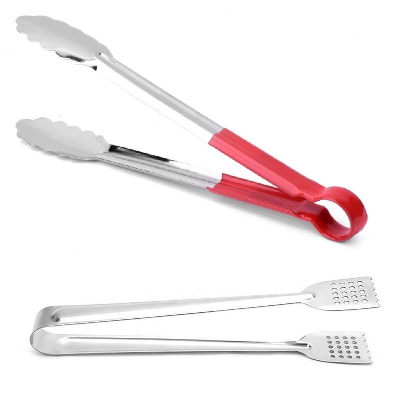 KẸP GẮP ĐỒ ĂN,ĐỒ NƯỚNG,CHIÊN RÁN INOX 304 CÁN ĐỎ NHỰA CHỐNG NÓNG CAO CẤP