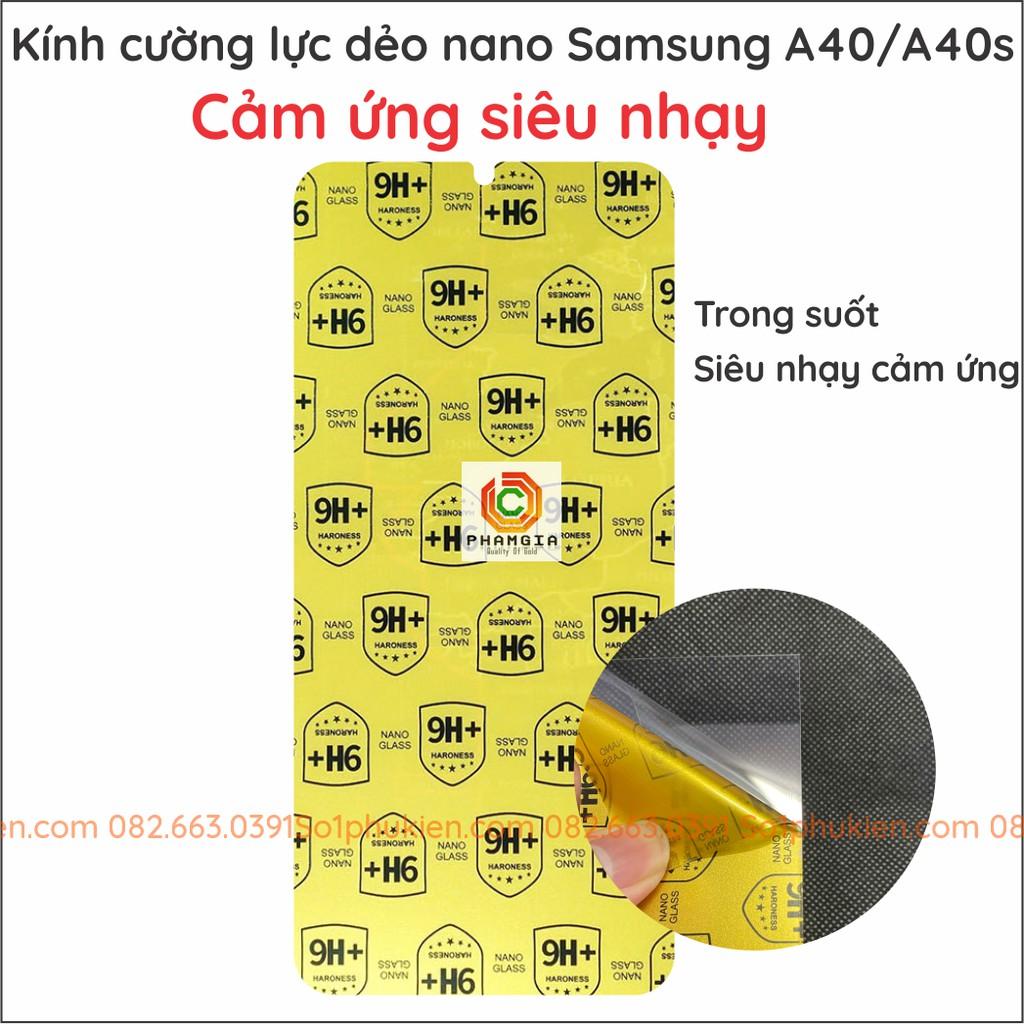 Dán cường lực cho Samsung A40 / A40S nano dẻo siêu bền siêu bảo vệ
