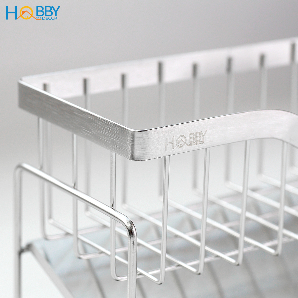 Kệ rổ đựng đồ rửa chén Hobby Home Decor KRC8 chất liệu Inox 304 gác lên bồn rửa chén cho ráo nước