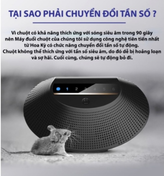 MÁY ĐUỔI CHUỘT BẰNG SÓNG SIÊU ÂM AN TOÀN CHO NGƯỜI VÀ VẬT NUÔI MULTI-WAVE &gt;100m²